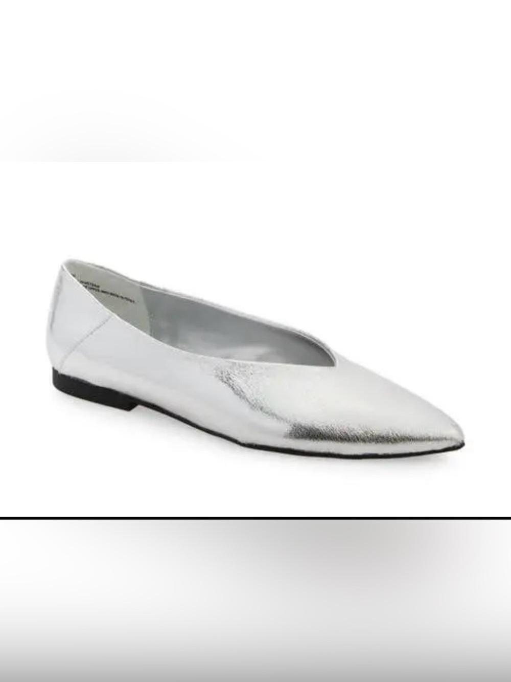 NWOT Never Worn! Women's Silver Pointed-Toe Ballet Flat